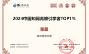 喜报!张昆博士入选“2024中国知网高被引学者TOP1%”